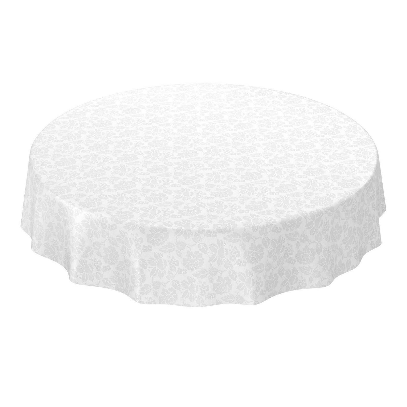 Скатертина ANRO Flowers Plain White Овальна 180 x 140 см, фото №5
