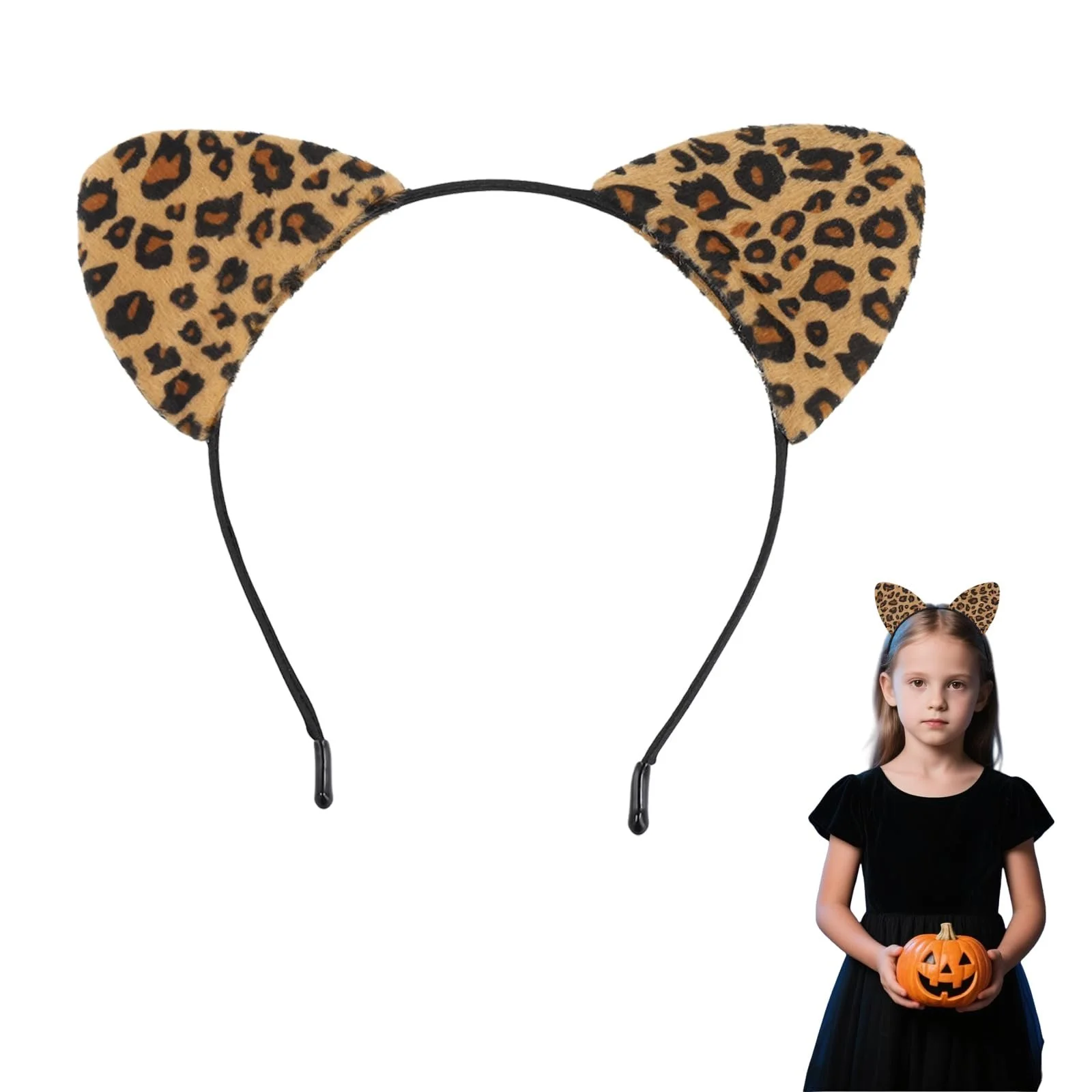 Обруч Леопардовый с мультяшными ушками, фото №4