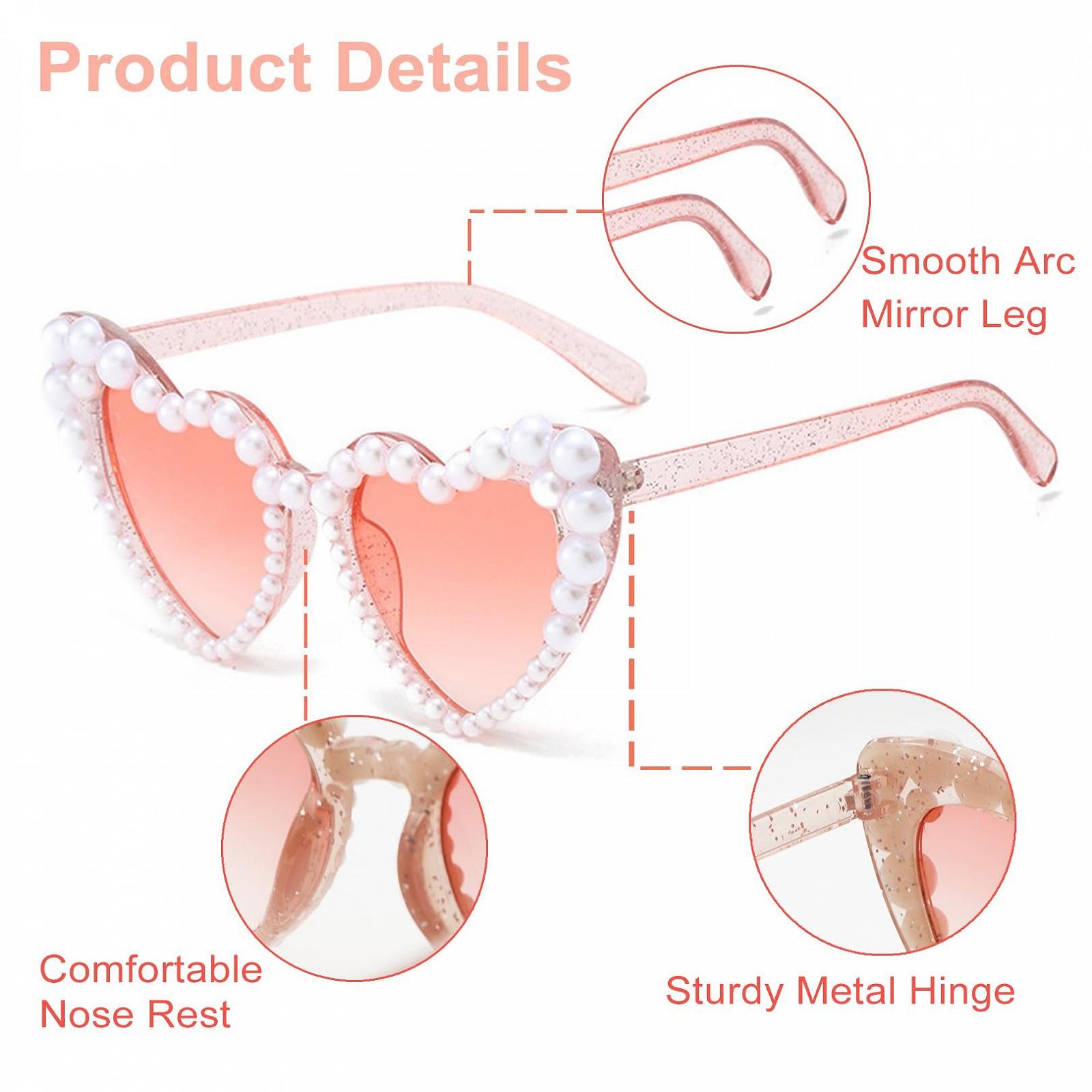 Сонцезахисні окуляри Серце Вінтажні сонцезахисні окуляри Форма серця з перлинним декором, фото №4 Сонцезахисні окуляри Серце Вінтажні сонцезахисні окуляри Форма серця з перлинним декором, фото №4