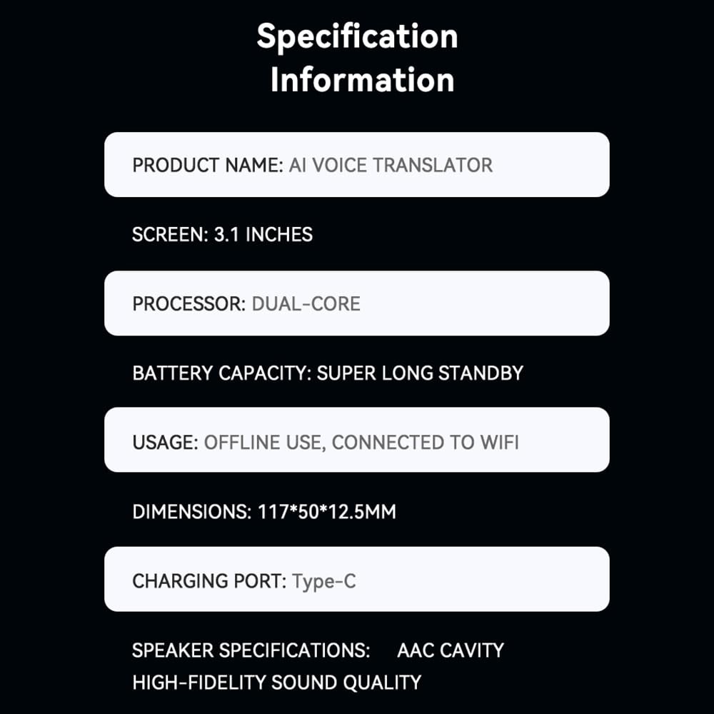 Пристрій для перекладу мов Matybobe Портативний 139 іноземними мовами, фото №9