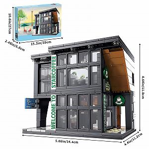 Игрушка строительные блоки CSNRHG Coffee Shop City Street View Architecture Model Set 581 Pieces synthetic.ua - Фото 1