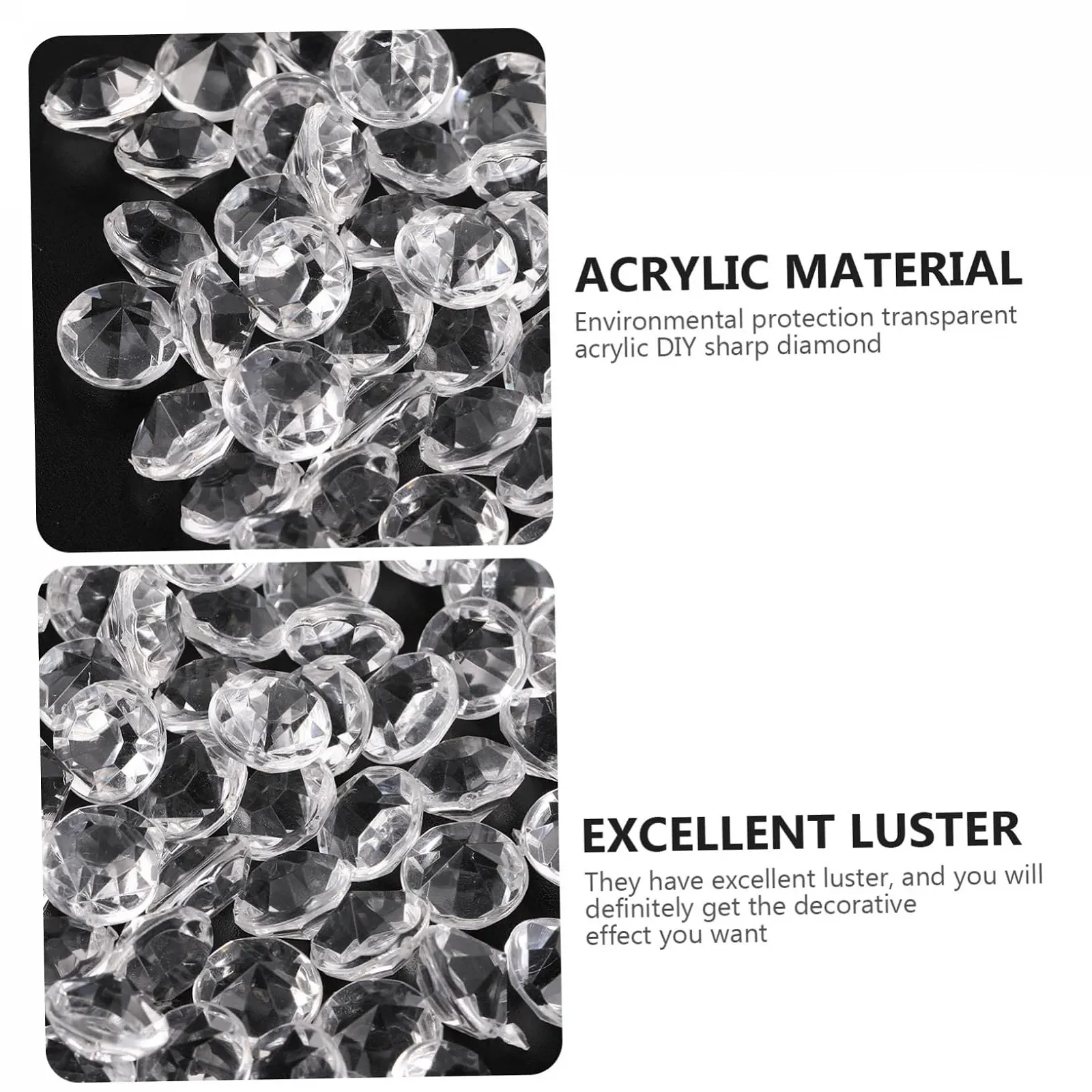 Стрази акрилові NUOBESTY 12 мм прозорі, 500 шт, фото №3