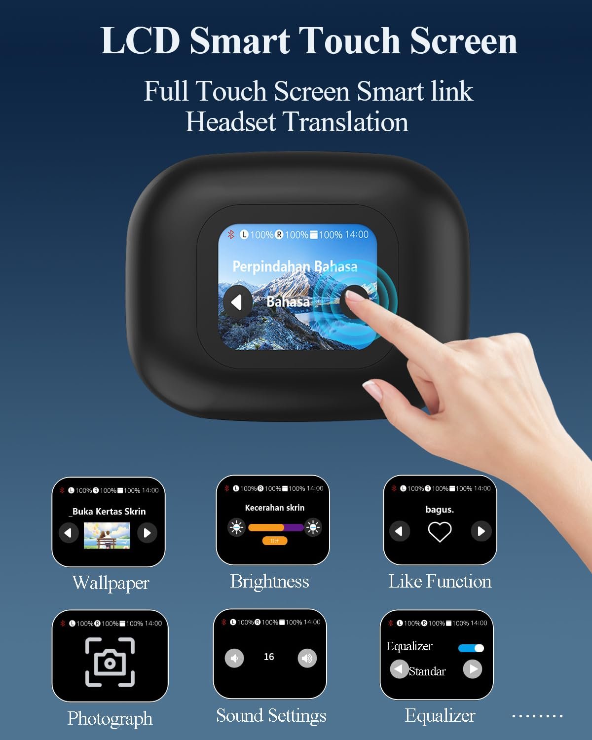 Навушники-перекладачі LOEVERY 4-в-1, 144 мови, Bluetooth 5.4, відкриті для iOS та Android, для подорожей, бізнесу та навчання, фото №6