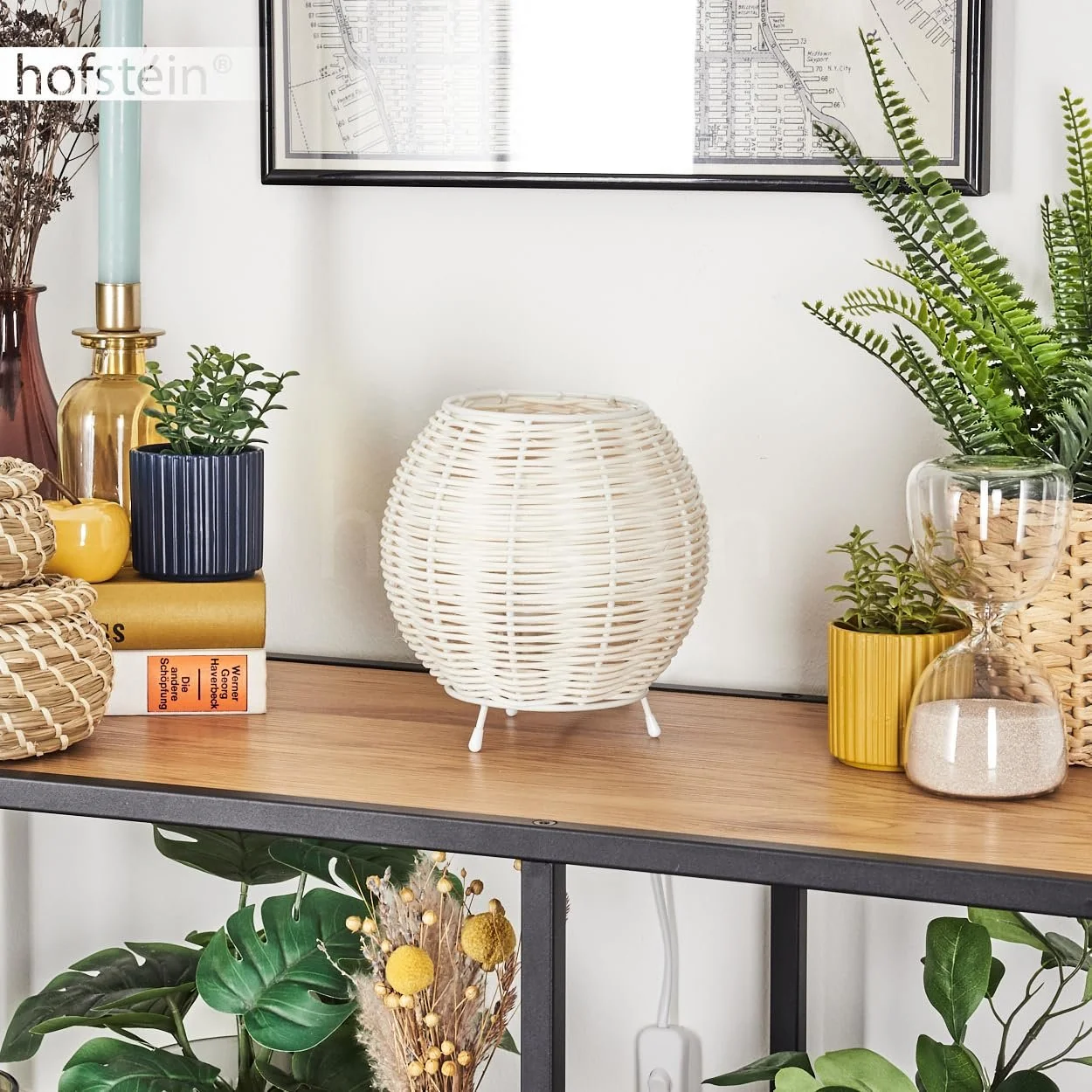 Настільна лампа Malpica Метал/Ротанг Boho 16 см 16.5 см 1 x E14 Бежевий/Білий, фото №3