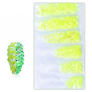 Стразы для ногтей SS3-SS12 Glitter 3D No Hotfix Flat Back Glass Pixie Crystal AB 1440 шт. - Фото 1