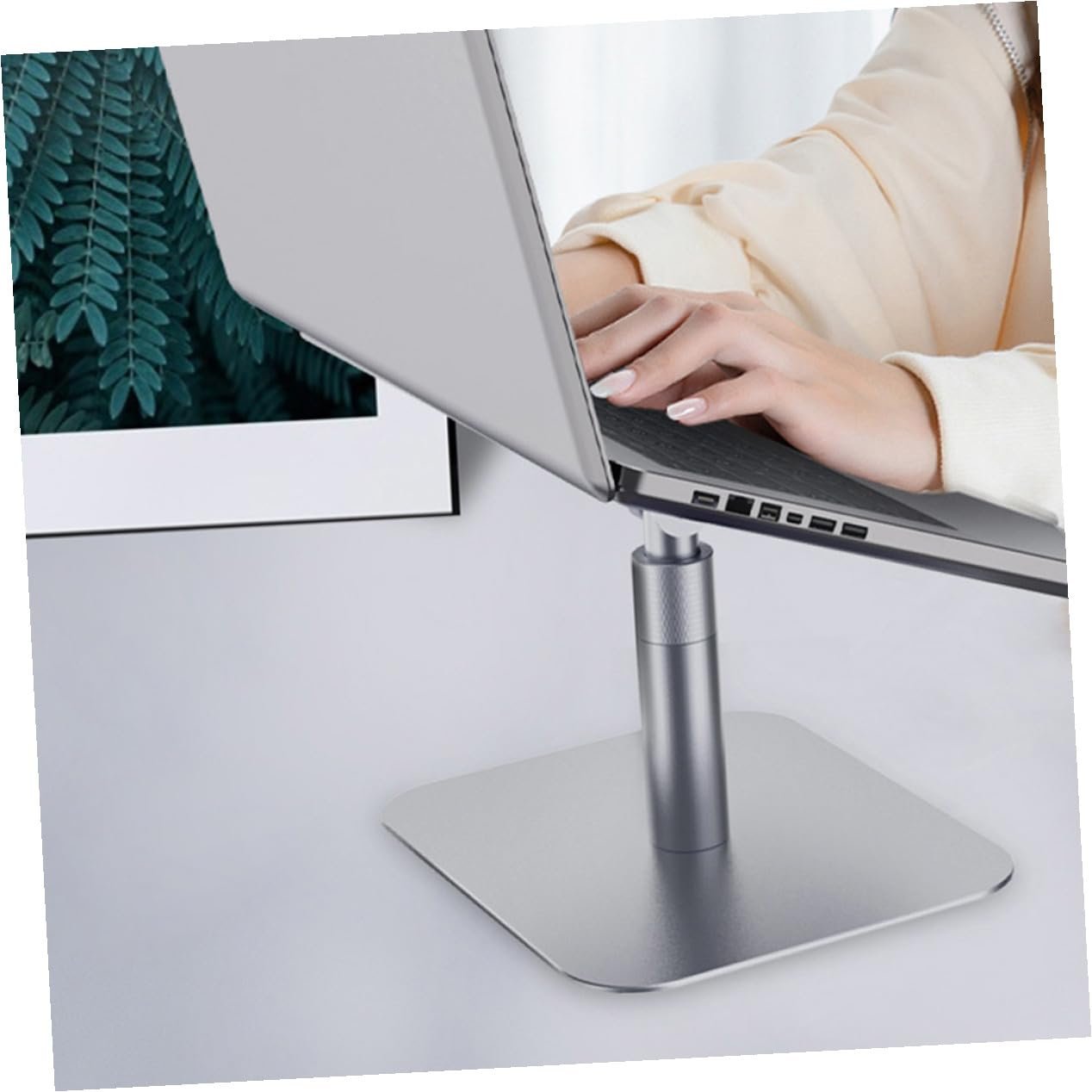 Портативная складная подставка для ноутбука серебристая, фото №7