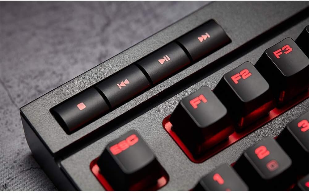 Ігрова клавіатура Corsair K63 / Механічна / USB / Cherry MX Red / Підсвітка / UKR / Black, Red (CH-9115020-ES), фото №7