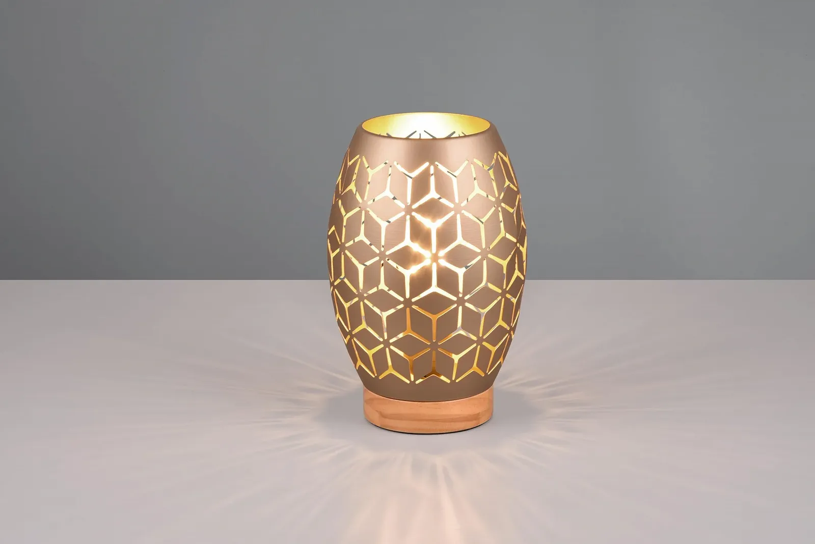 Настільна лампа Reality Leuchten Bidar R51571065 Метал кава Натуральне дерево 1x E27, фото №2