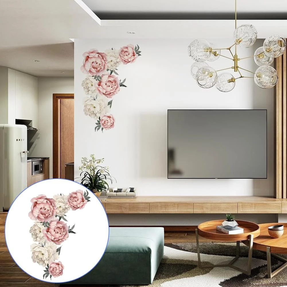 Наклейка на стіну Півонії Водонепроникна Квіти, фото №5