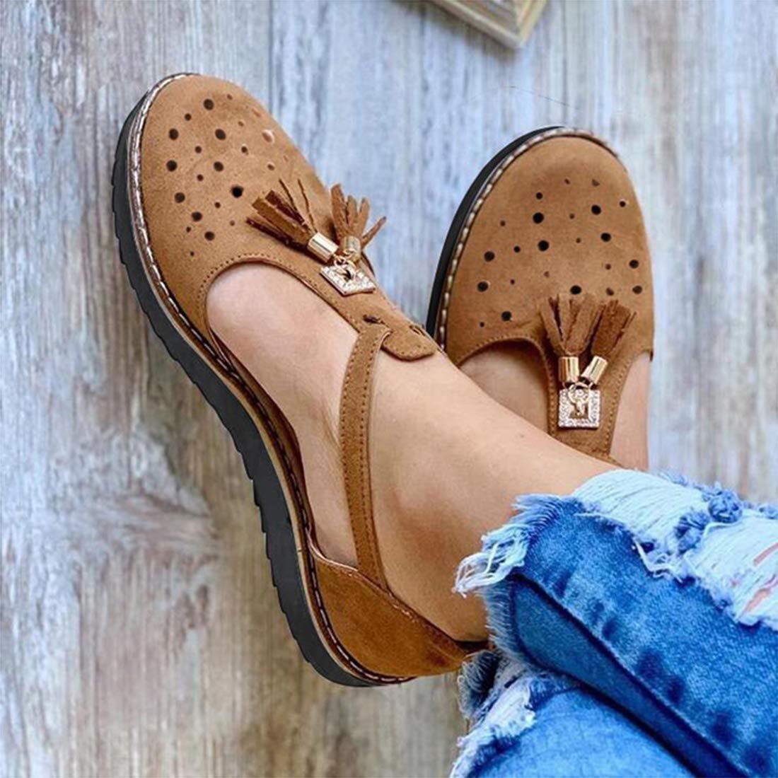 Сандалии CrEev Женские Плоские Модные С Кисточками Удобные Пляжные, фото №1