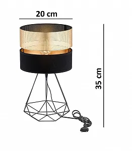 Настільна лампа E27 LED 1-Bulb Чорно-золота synthetic.ua - Фото 1
