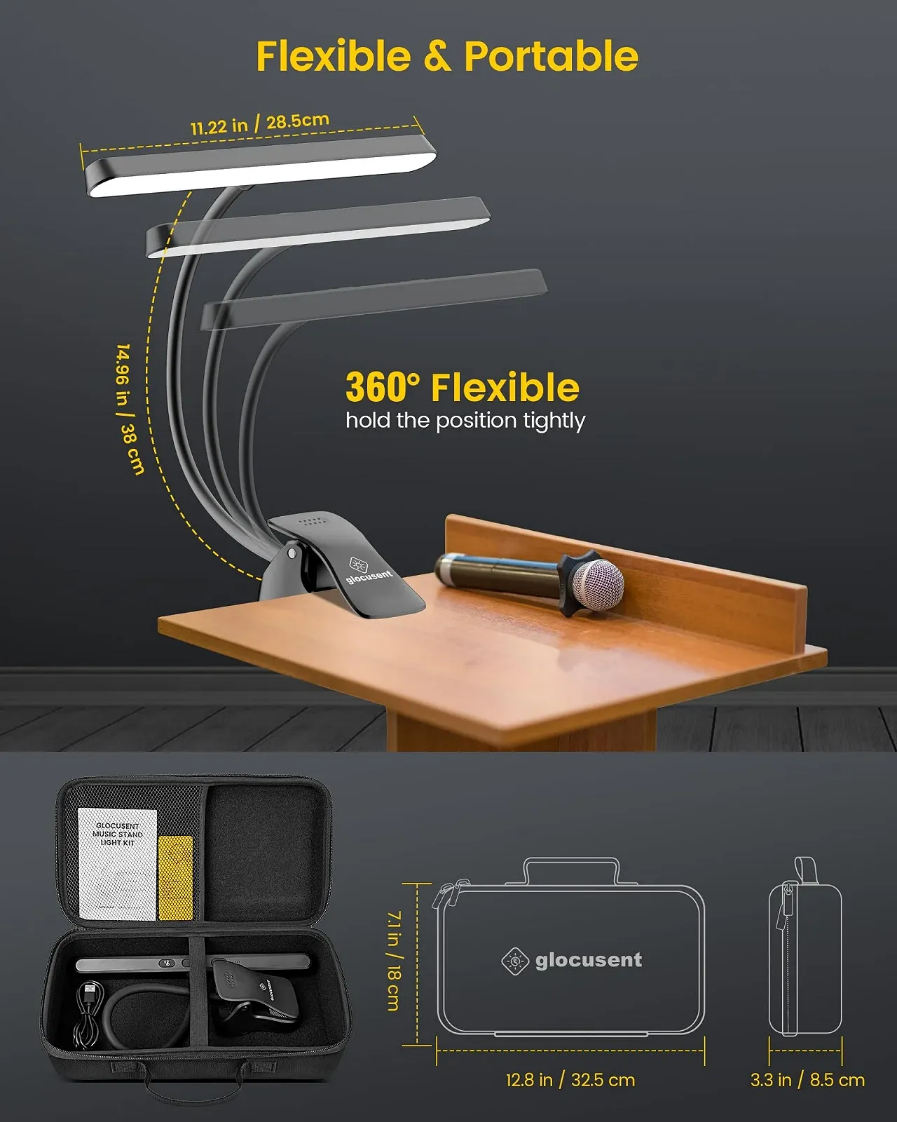 Настільна лампа-кліпса Glocusent 57 LED Rechargeable, фото №6