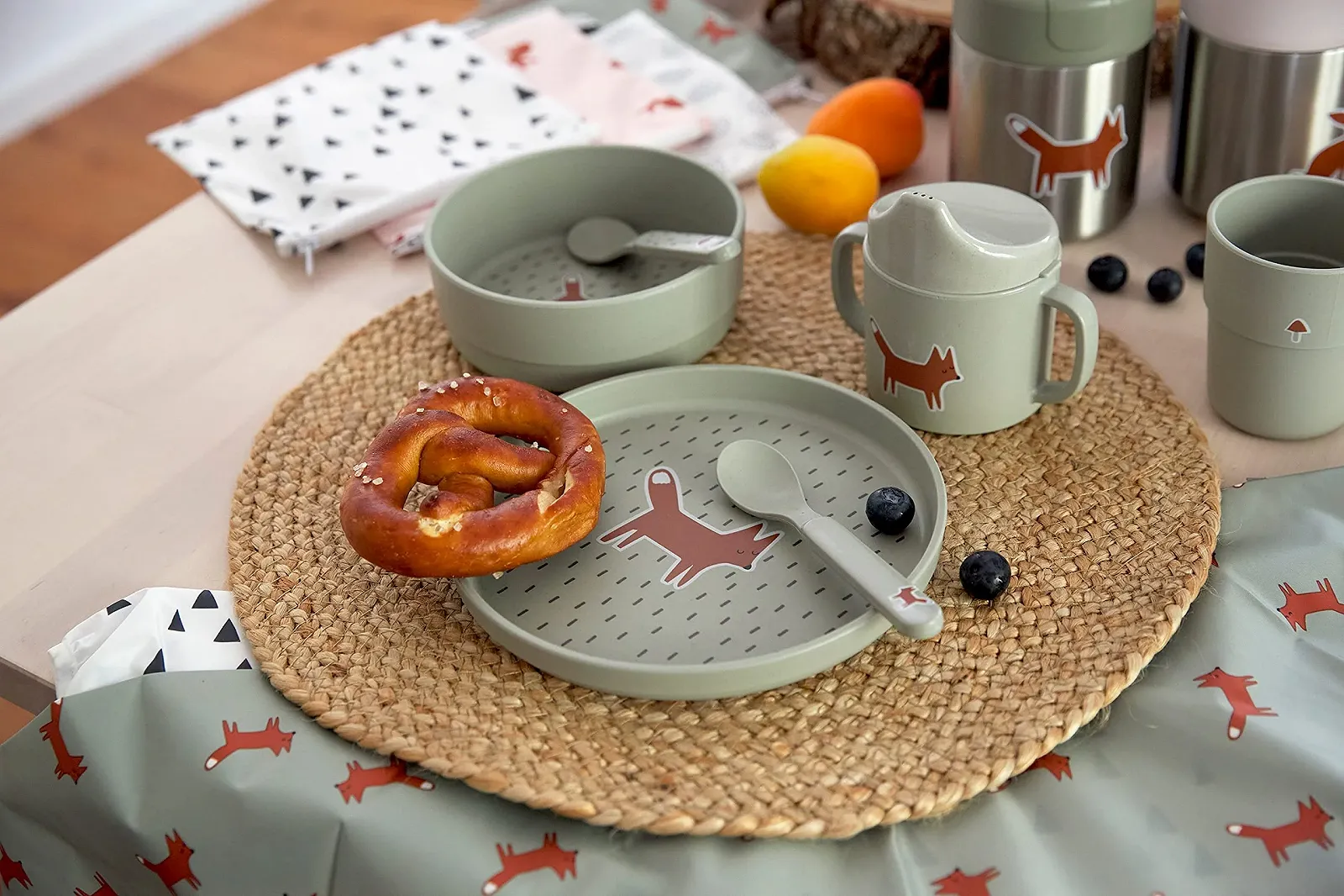 Дитяча миска LGIG Little Forest Fox без меламіну, без BPA, для миття в посудомийній машині та мікрохвильовій печі, фото №5