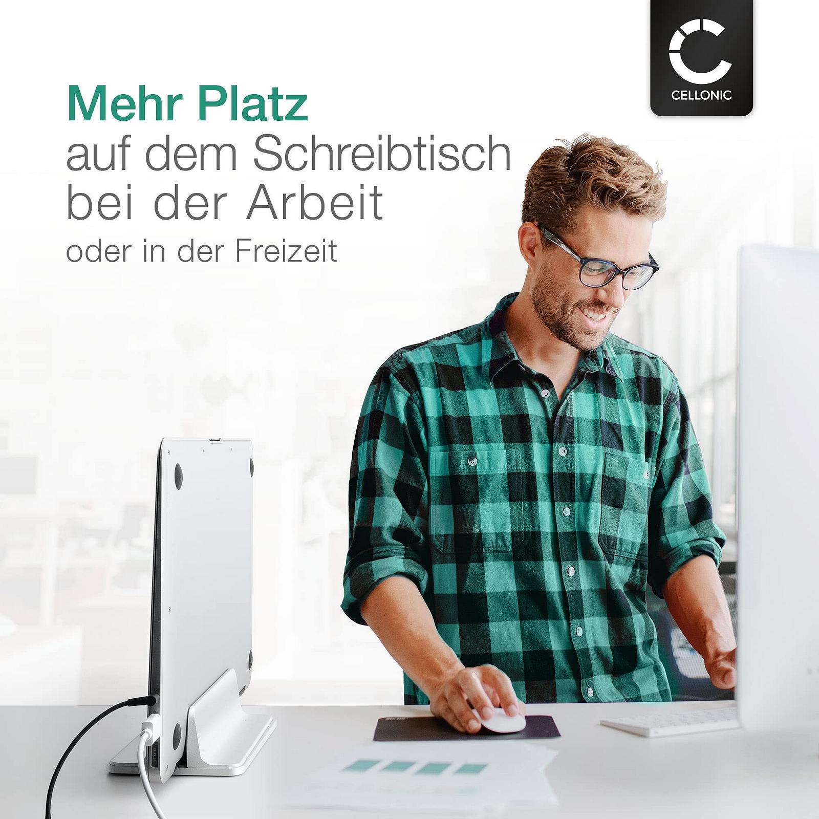 Вертикальная Подставка для Ноутбука CELLONIC Совместима с MacBook, Ноутбуком - Регулируемая Подставка для Стола, фото №7