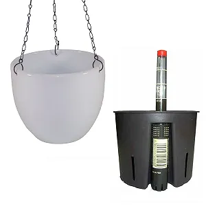 Набір підвісних кошиків Venus 13/12 Керамічні 17.5 см Білий - Фото 1