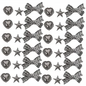 Підвіска для нігтів Beavorty Прикраса для нігтів Серце в стилі панк 30шт - Фото 1