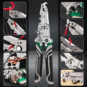 Стриппер складной GIONAR 18-в-1 многофункциональный инструмент для обжима и зачистки проводов synthetic.ua - Фото 1