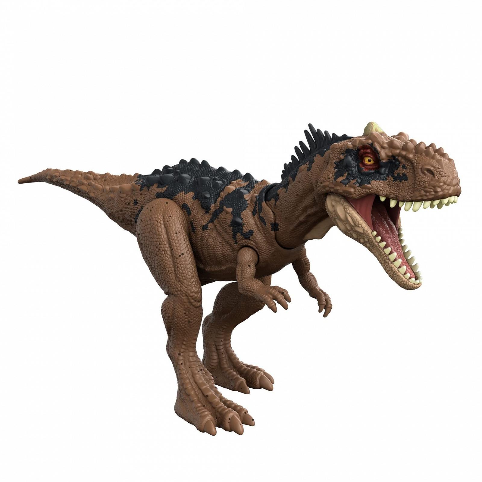 Фигурка динозавра Jurassic World Roar Strikers Rajasaurus с подвижными частями тела, звуками рева и атаками укуса, фото №1
