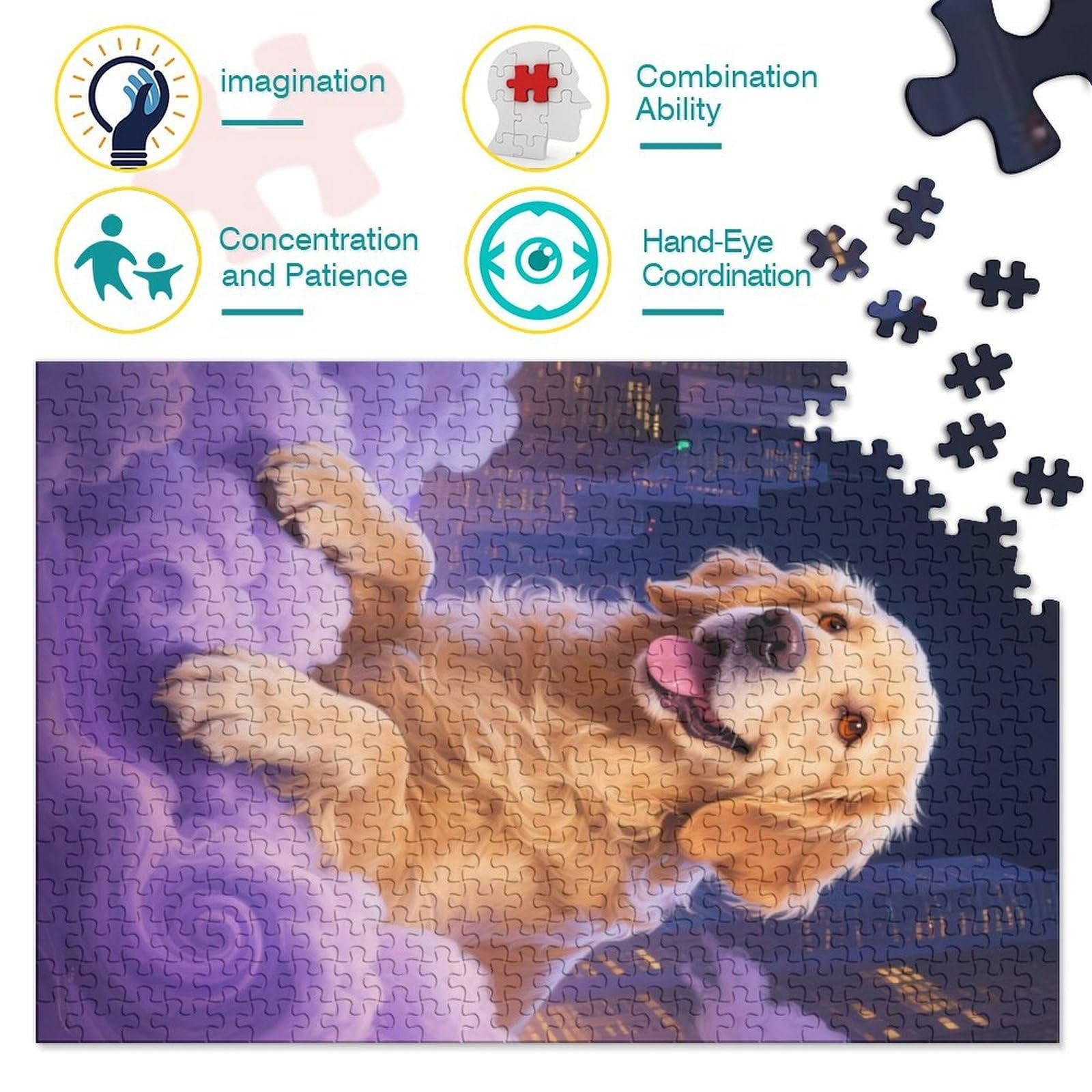 Пазлы Голден-ретривер 1000 элементов картон 38 x 26 см, фото №4