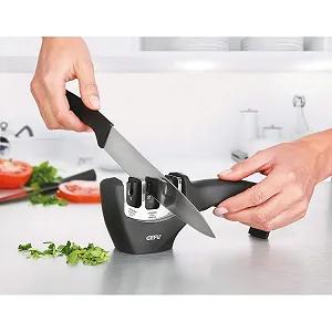 Точило для ножів GEFU Colt 3-етапне алмазне вольфрамове керамічне з нековзною основою synthetic.ua - Фото 1