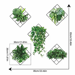 Наклейка на стіну 3D Green Plants Зелене листя плюща 5 стилів synthetic.ua - Фото 1