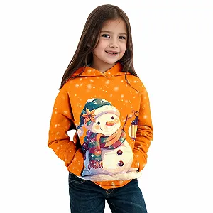 Джемпер Рождественский Для мальчиков и девочек Осень-Зима Рождественская тематика Снеговик Худи с длинными рукавами Теплый и Удобный Пальто - Фото 1