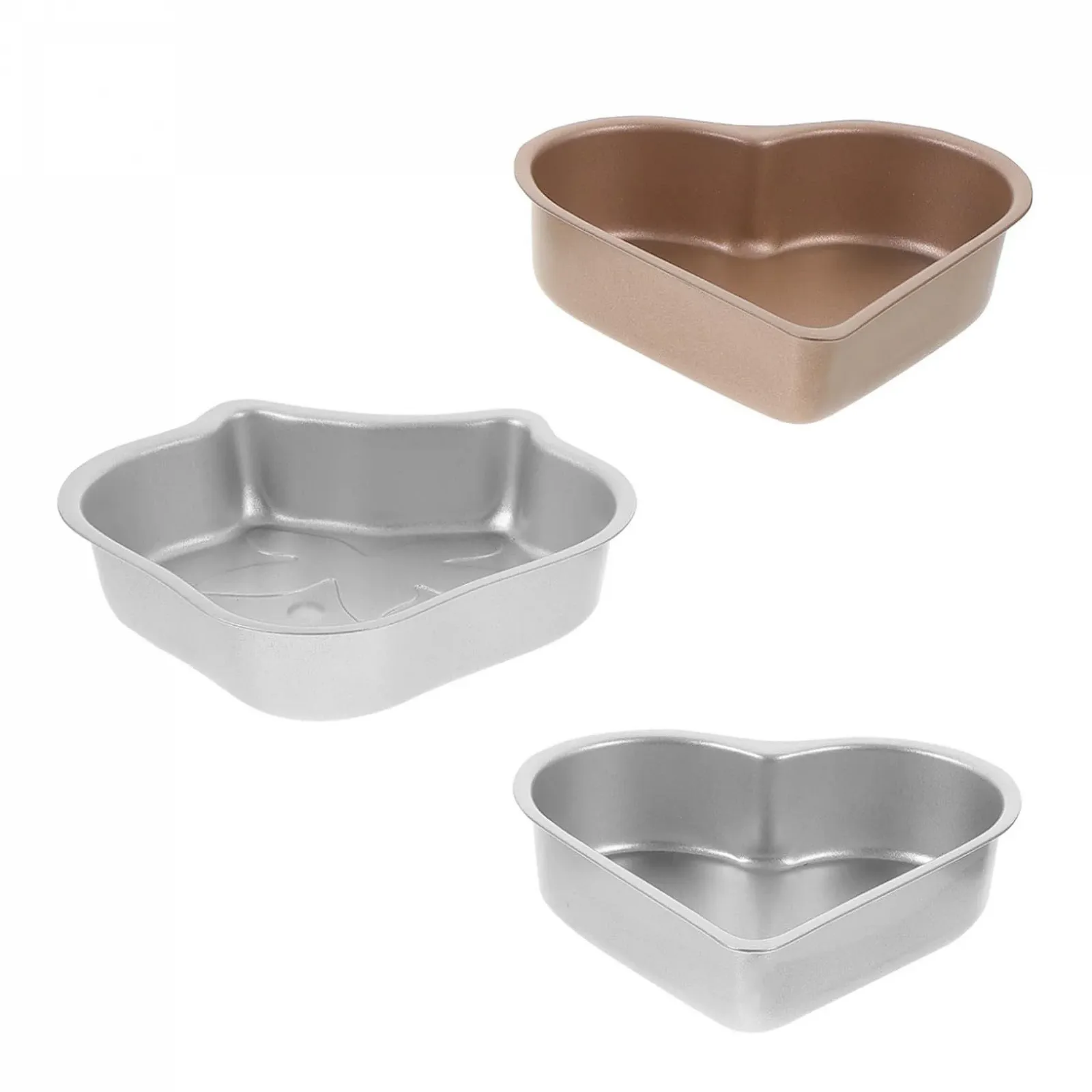 Форми для пудингу 3 шт. міні серцеподібні з високовуглецевої сталі з антипригарним покриттям, фото №1