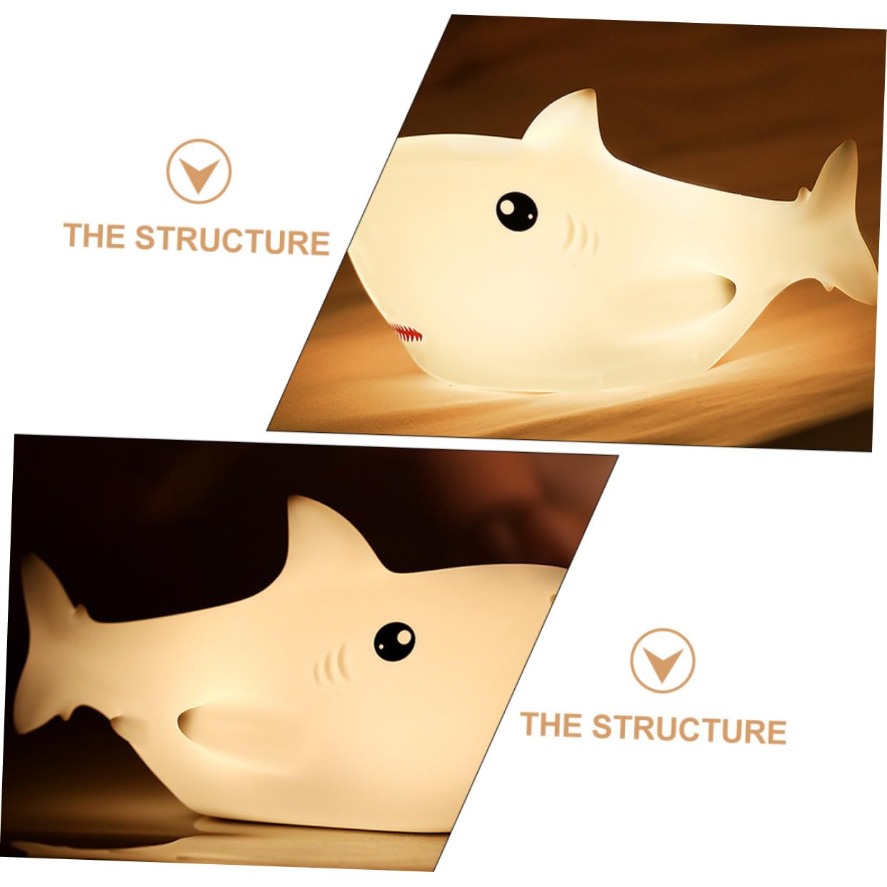 Лампа HEMOTON Shark Children's Room Lamp LED Ночной светильник Animal Animal Lamp White Baby Light ABS, фото №6