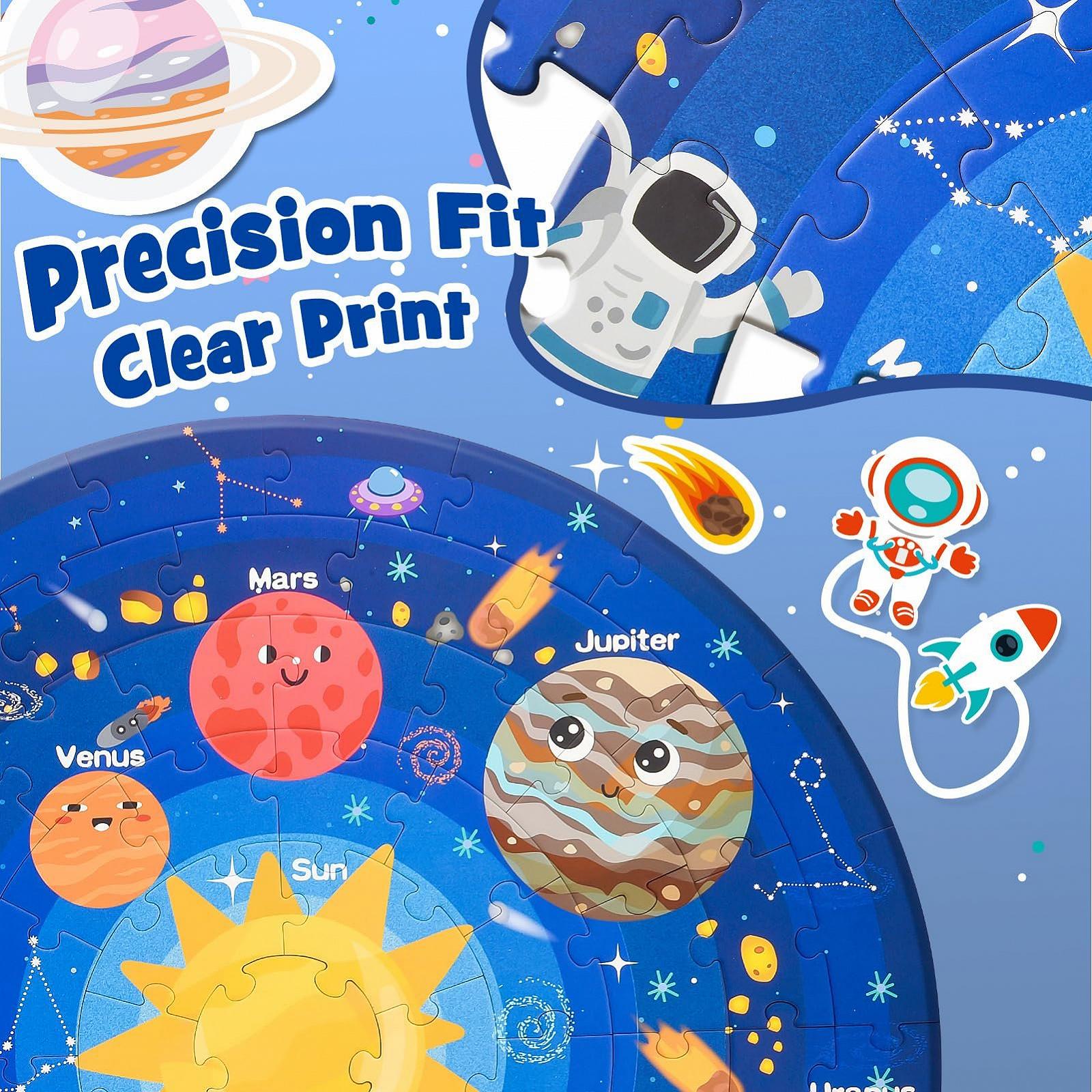 Пазл Planets Round Solar System підлоговий 72 елементи для дітей 3-8 років, фото №3