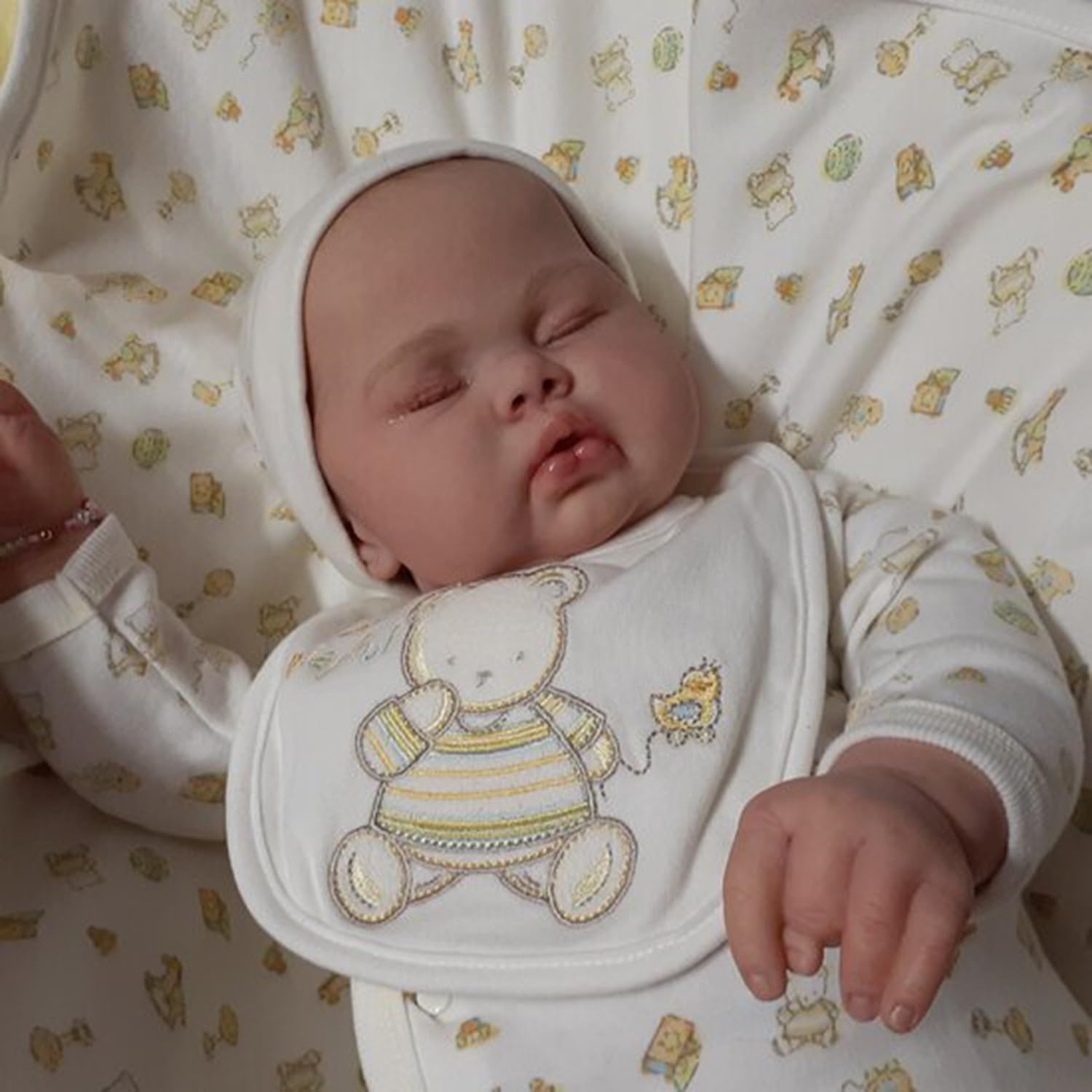 Кукла Zero pam Reborn Baby Boy 60 см Lifelike Baby Dolls Мягкое утяжеленное тканевое тело Закрытые глаза, фото №5
