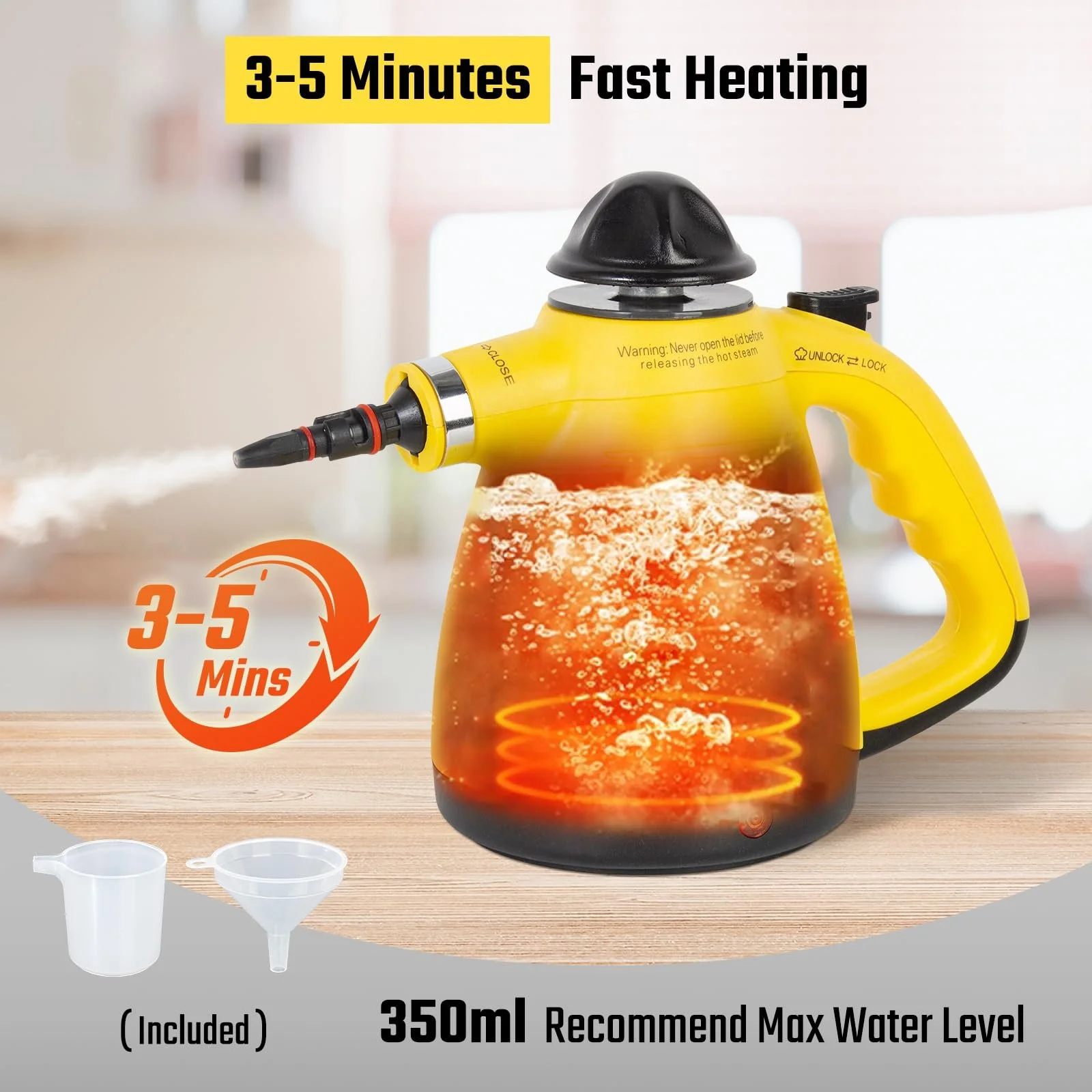 Пароочисник ручний Todeco 3,5 бар 450 мл з 8 аксесуарами, фото №3 Пароочисник ручний Todeco 3,5 бар 450 мл з 8 аксесуарами, фото №3