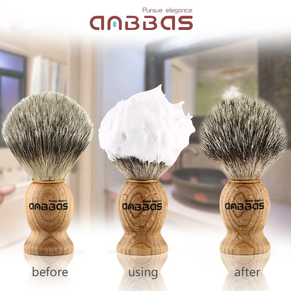 Помазок для бритья Anbbas Pure Badger Hair Деревянная ручка для влажного бритья Мужской, фото №6 Помазок для бритья Anbbas Pure Badger Hair Деревянная ручка для влажного бритья Мужской, фото №6