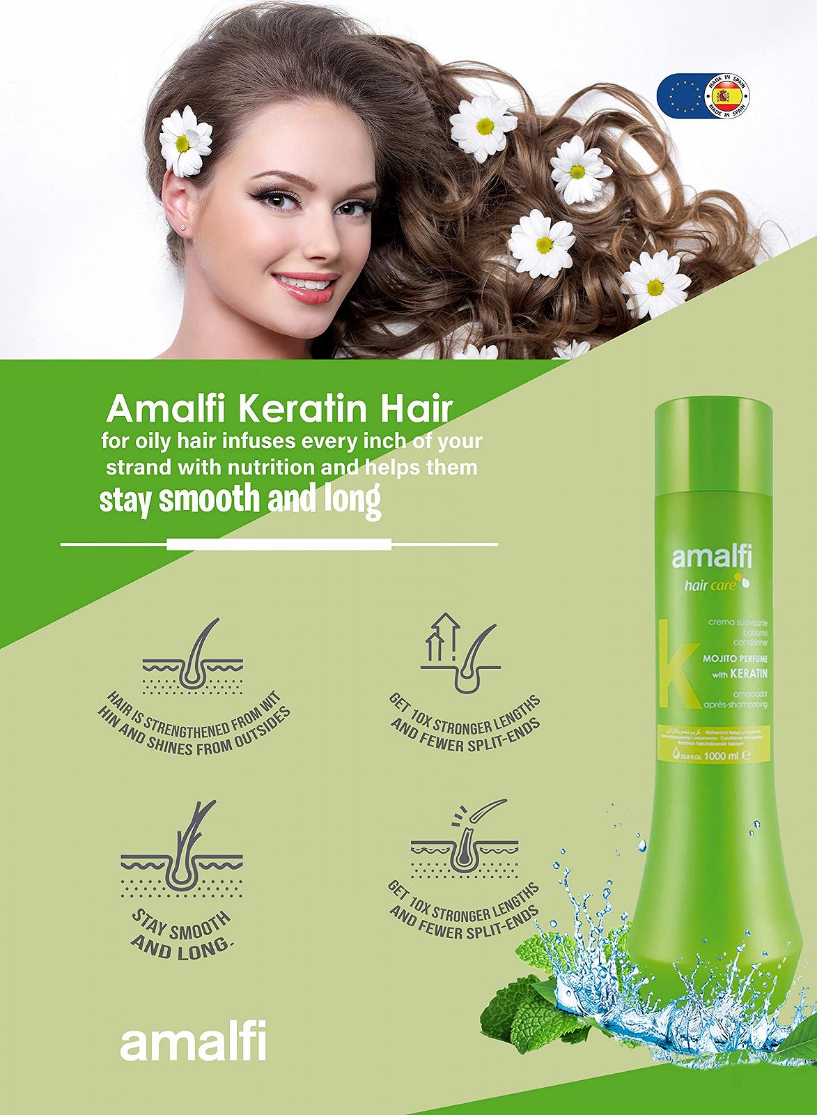Бальзам Amalfi Hair Care Smoothing Cream Mojito Keratin олія 1 літр, фото №3
