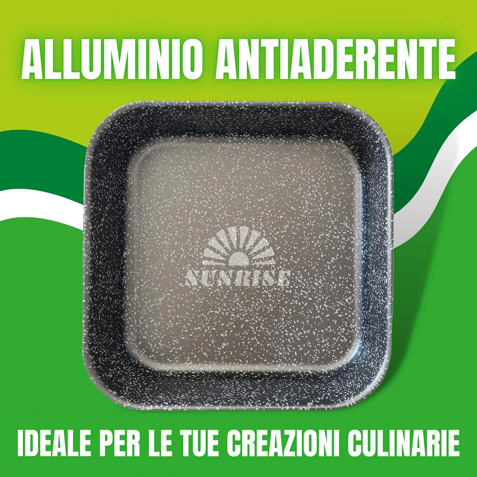 Противень для выпечки Sunrise для фритюрниц для печей Алюминий Антипригарное покрытие Каменный вид Квадратная форма 20 см, фото №6