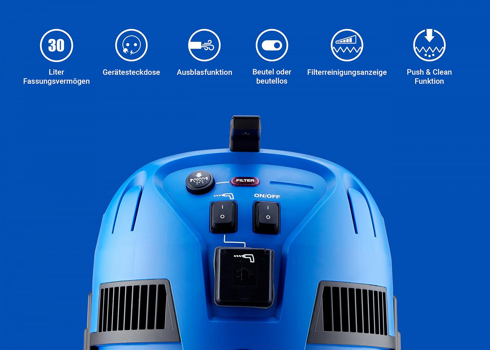 Пилосос Nilfisk Multi II 30T Inox VSC Wet / Dry 1400W 30л Нержавіюча сталь, фото №2