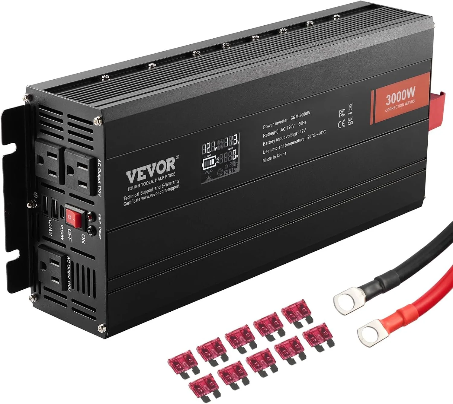 Инвертор Vevor SGM-3000W / Black, фото №1 Инвертор Vevor SGM-3000W / Black, фото №1