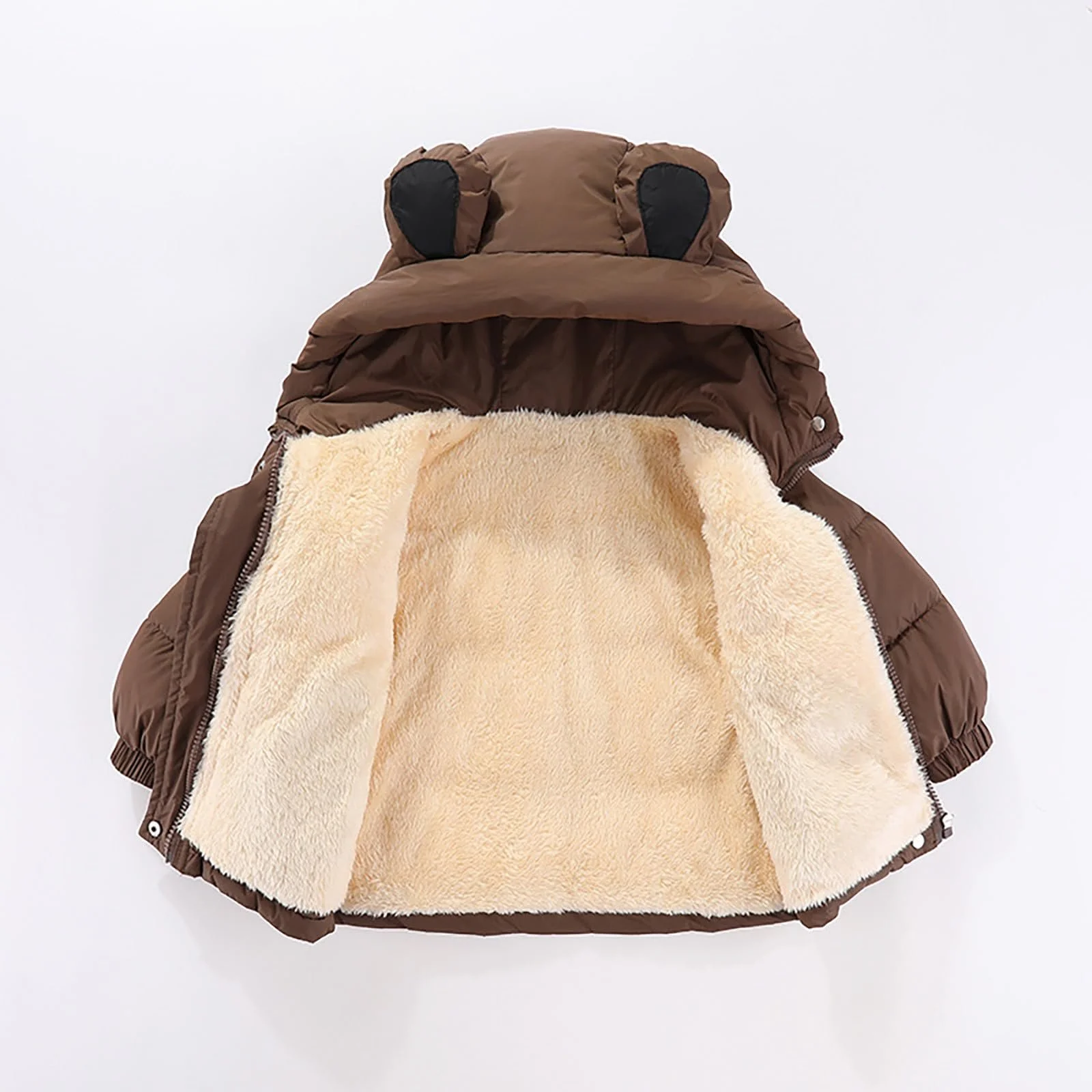 Детская зимняя стеганая куртка с капюшоном с ушками животных теплая для мальчиков, фото №4 Детская зимняя стеганая куртка с капюшоном с ушками животных теплая для мальчиков, фото №4