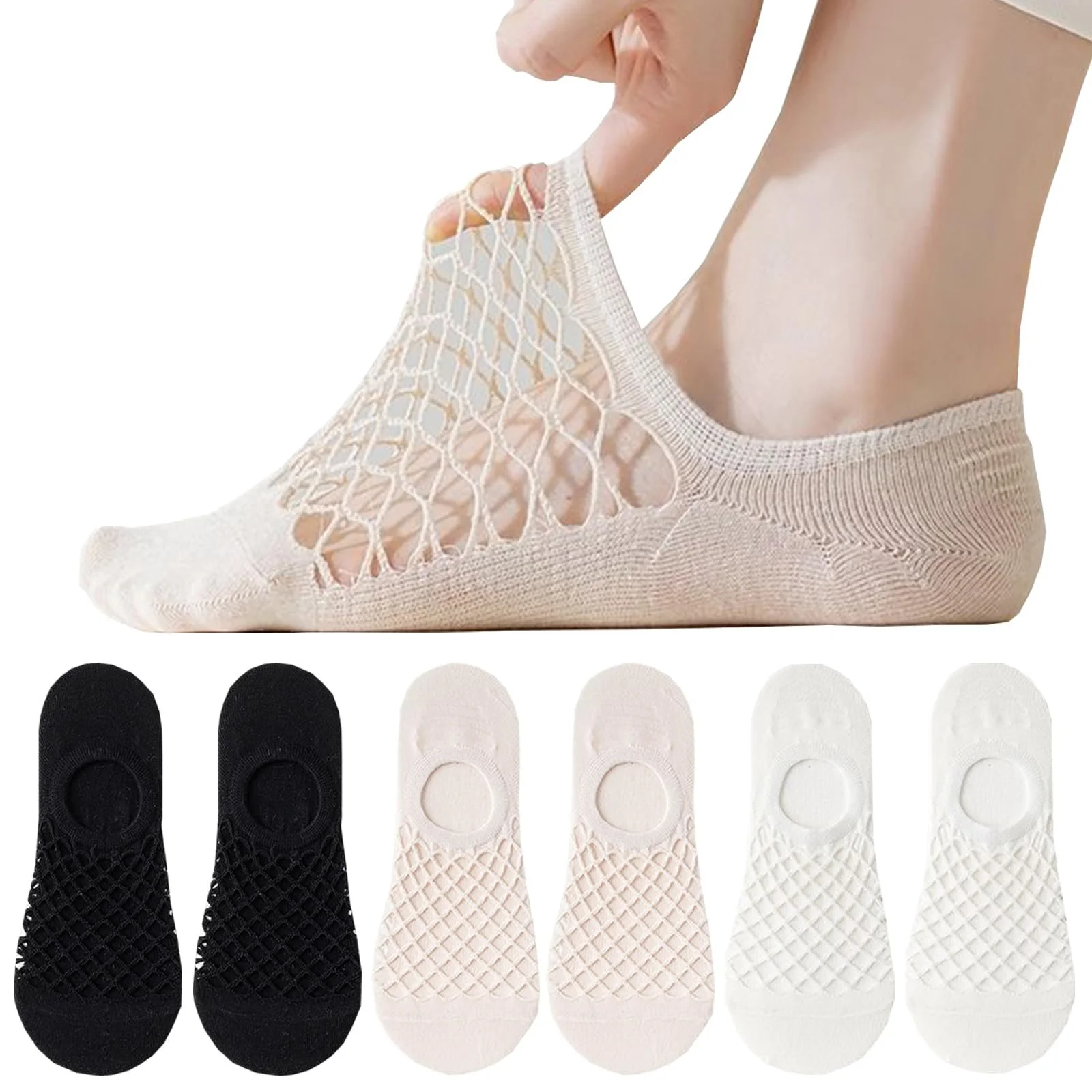 6 пар женских ультра дышащих подследников Невидимые носки, летние модные большие сетчатые низкие носки-следки Повседневные носки-лодочки с нескользящим силиконом, носки до щиколотки для лоферов и кроссовок, фото №1 6 пар женских ультра дышащих подследников Невидимые носки, летние модные большие сетчатые низкие носки-следки Повседневные носки-лодочки с нескользящим силиконом, носки до щиколотки для лоферов и кроссовок, фото №1