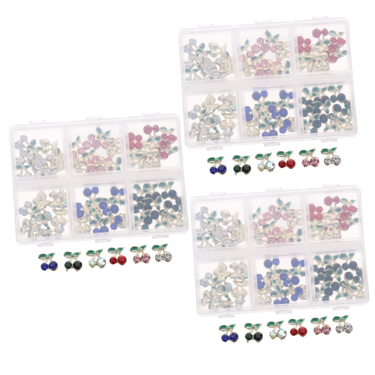 Стразы для ногтей Healeved, 180 шт., украшения с блестками, камни для ногтей, украшения для гелевых ногтей, ювелирные изделия, кристаллы для ногтей в виде вишен, фото №1