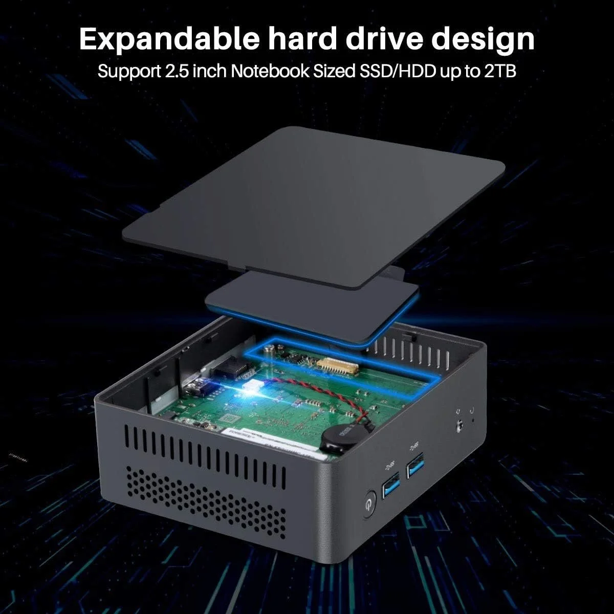 Міні ПК AWOW AK34 / Intel Celeron N3450 / RAM 8GB / SSD 128GB / 2 x HDMI / LAN / Wi-Fi 5 / Bluetooth 4 / Windows 11 / Сірий, фото №5