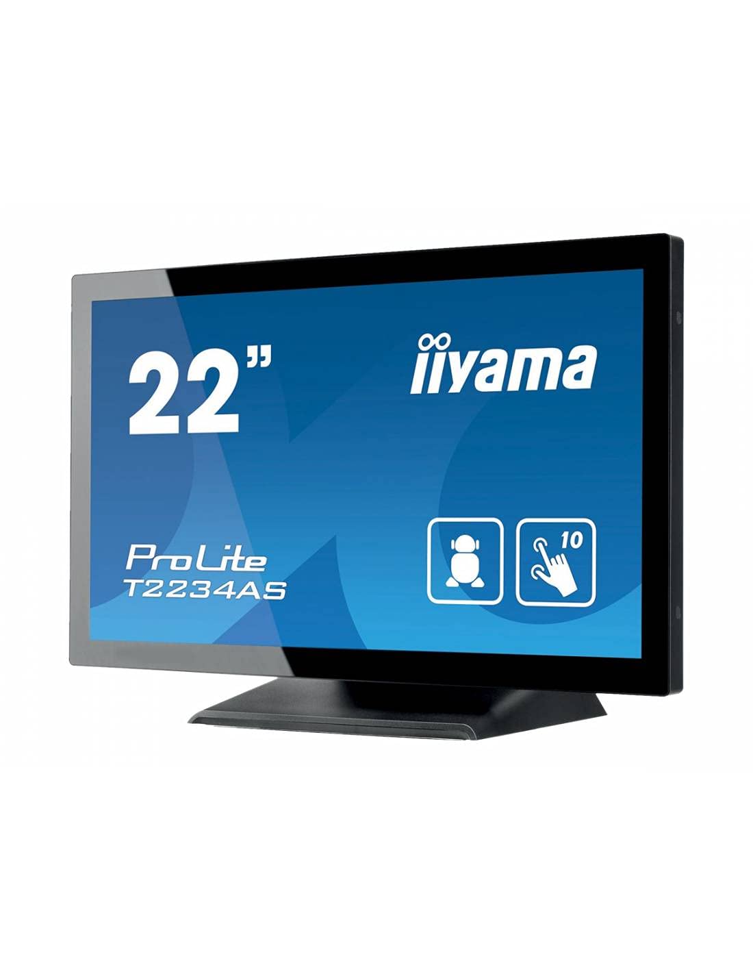 Монитор iiyama ProLite T2234AS-B1 55 см IPS LED Full HD 10-точечный Мультитач Емкостный HDMI USB 2.0 RS-232C RJ45 Android OS IP65 Черный, фото №1