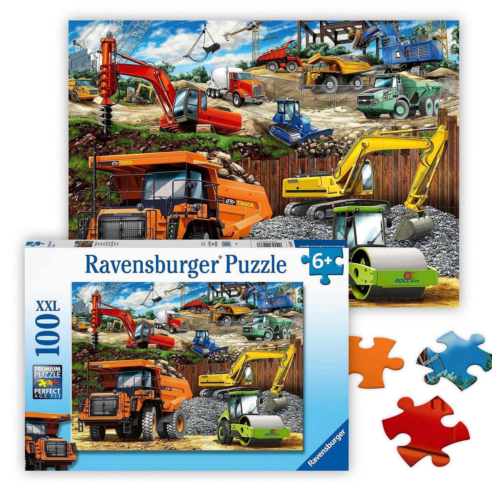 Детский пазл Ravensburger Construction Vehicles 100 деталей XXL, фото №1 Детский пазл Ravensburger Construction Vehicles 100 деталей XXL, фото №1