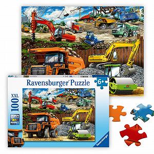 Детский пазл Ravensburger Construction Vehicles 100 деталей XXL - Фото 1