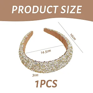 Обруч для волос с жемчугом и стразами synthetic.ua - Фото 1