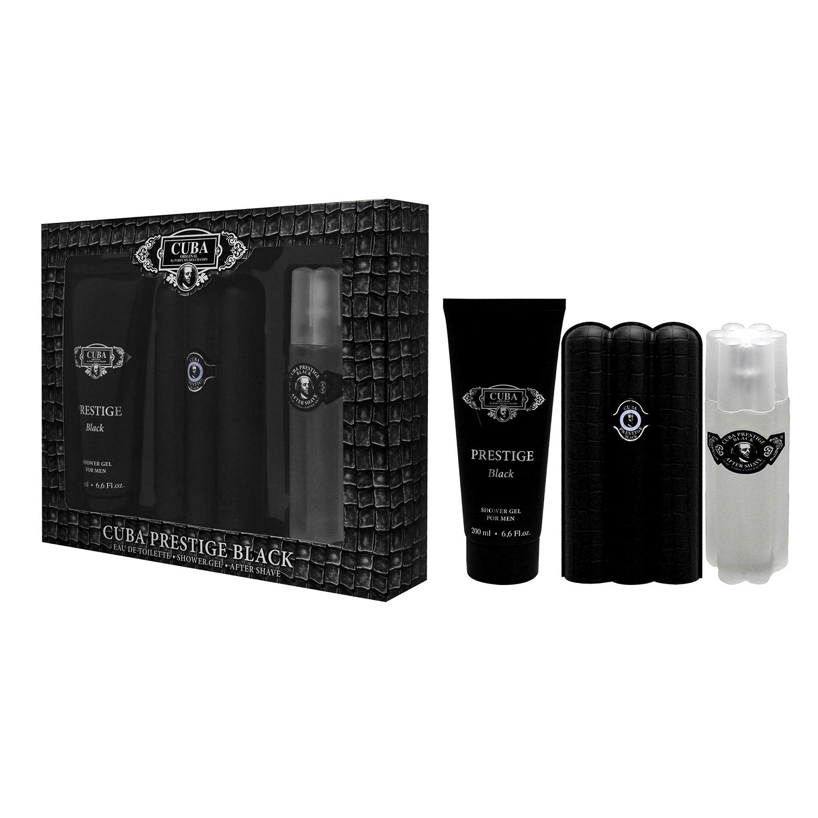 Подарочный набор Cuba Prestige Black для мужчин 3 oz EDT спрей, 6.6 oz гель для душа, 3.3 oz после бритья, фото №4