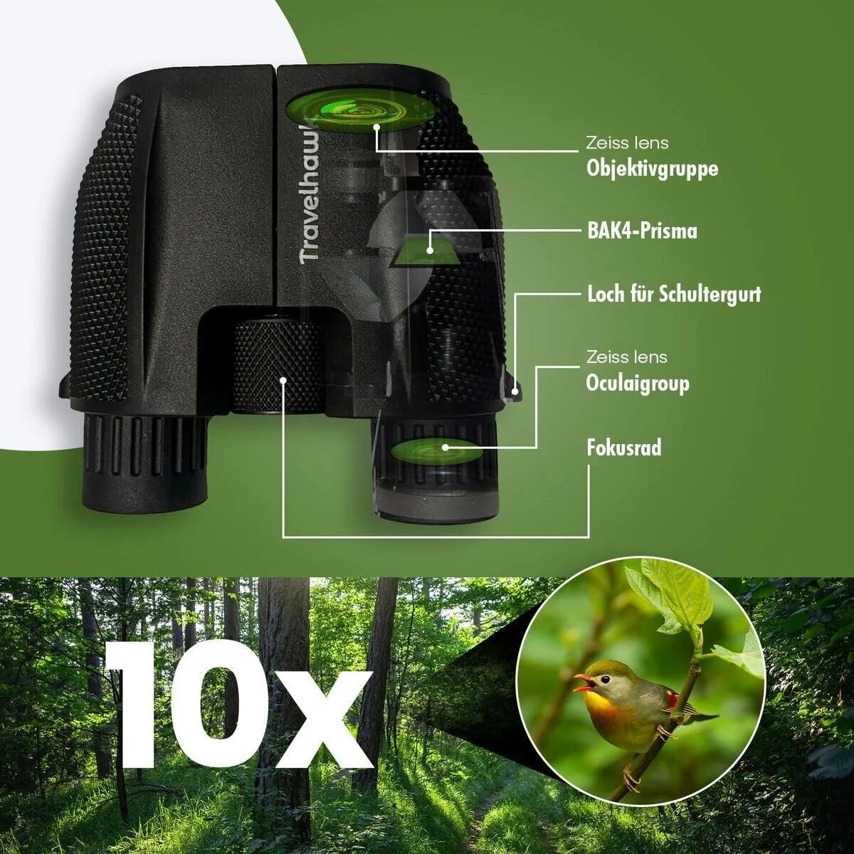 Бінокль TravelHawk 10 x 25 Compact, фото №3