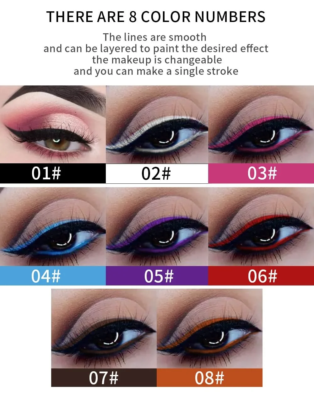 Підводка Julystar Рідка, стійка, водостійка, відтінок 08, фото №5