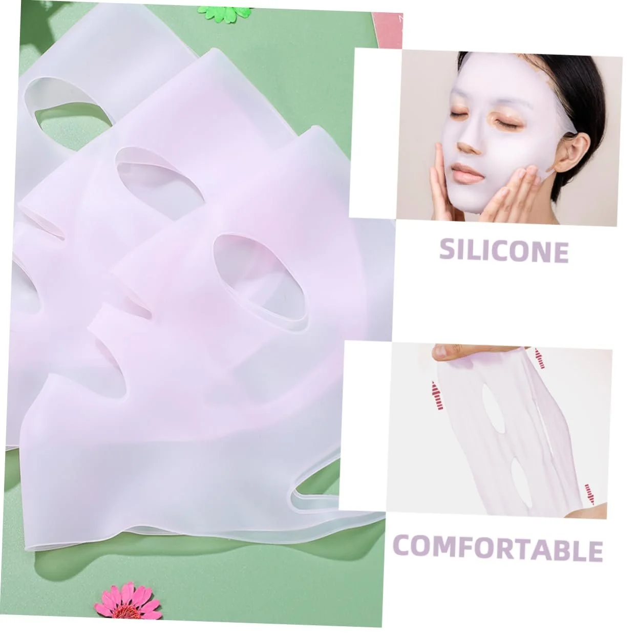 Багаторазова маска для обличчя WRITWAA, частково прозора для догляду за шкірою, фото №8