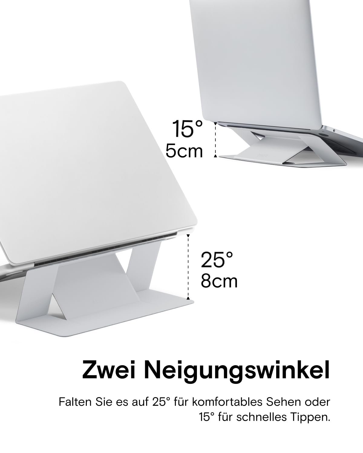 Підставка для ноутбука MOFT, складна підставка для ноутбука з 2 регульованими кутами, покращує поставу, сумісна з MacBook Air, MacBook Pro 11 - 16 дюймів, самоклеюча - Misty Bay, фото №6