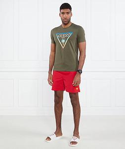 Мужская футболка Guess - Basic Logo Triangle Tee (SS CN BASIC LOGO TRIANGLE) Оливковый - M synthetic.ua - Фото 1
